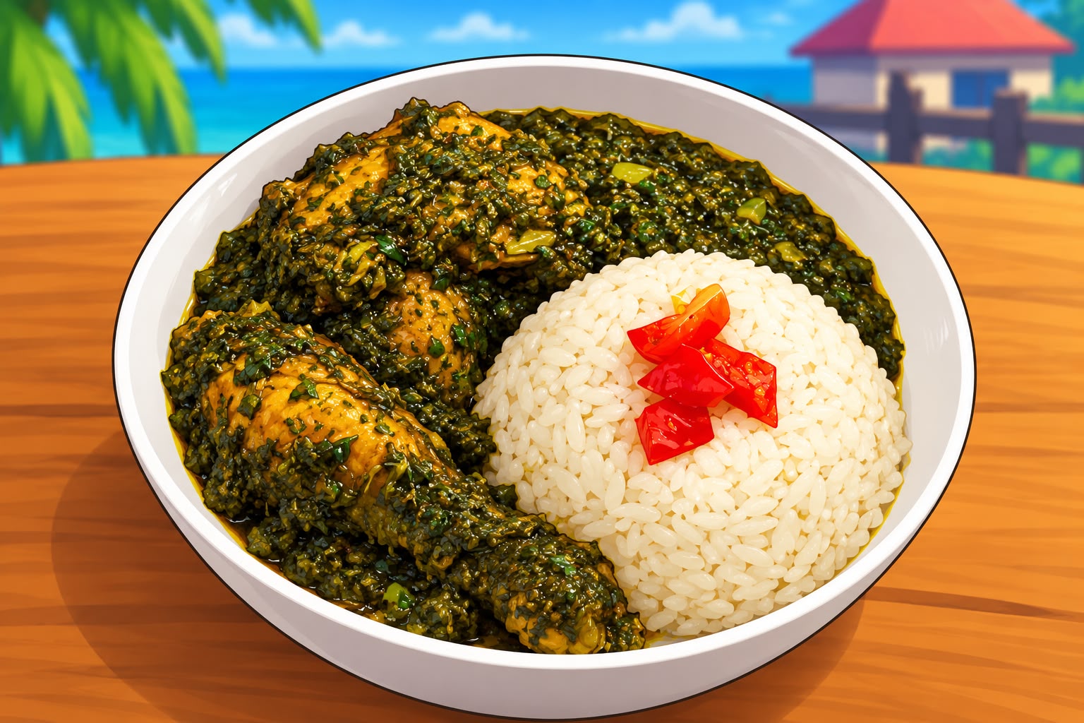 Cassava Leaf with Rice